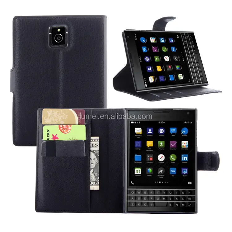Premium Wallet PU Leather Phone Case Cover With Stand For Blackberry Passport Q30