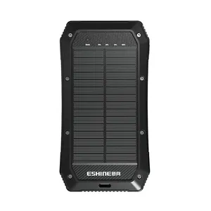 Solar Power Bank 20000 mah Waterproof For Outdoor With LED