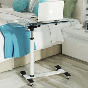 ขายส่งโลหะปรับความสูงโรงพยาบาล Overbed ตารางที่มีล้อแล็ปท็อปโต๊ะคอมพิวเตอร์ - Product Image 2