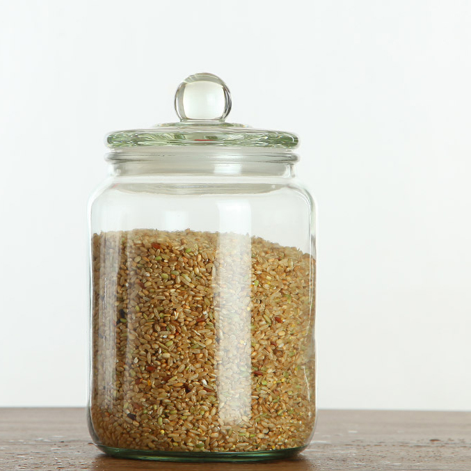 Custom Kitchen Storage Glass Mason Jar In Bulk Amber Spice Food Glass Jar With Lid