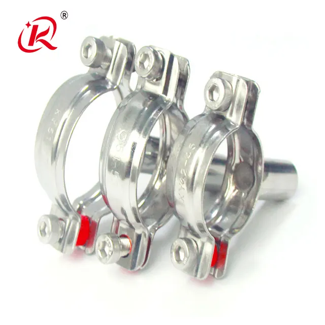 KQ Direct Sale Sanitary Stainless Steel 201 304 Holder Pipe Fitting Supports Metal Pipe Clamp Pipe Holder