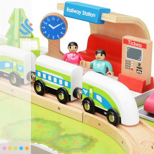 <span class=keywords><strong>Train</strong></span> éducatif, YF-Z8014 pièces, jeu éducatif, scène <span class=keywords><strong>de</strong></span> croisement sur rail en bois combinée, avec table <span class=keywords><strong>de</strong></span> jeu, vente en gros, 100 - Product Image 4