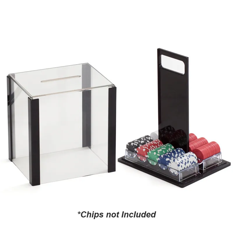 1000 шт., портативная акриловая коробка для переноски чипа для покера