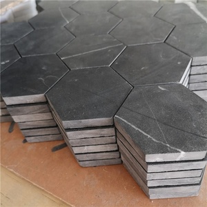 Vente flash - Carreaux de mosaïque irréguliers en marbre noir et blanc, style européen moderne, décoration murale, <span class=keywords><strong>cuisine</strong></span>, salle de bain - Product Image 5