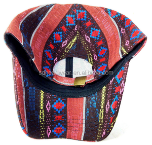 Gorra de Béisbol de 6 Paneles con Bordado Abstracto Navajo Azteca Tribal, Venta al por Mayor - Product Image 4