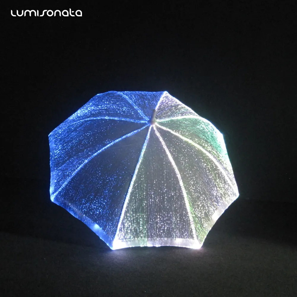 Hot sale Luminous Umbrella LED Illuminated Glowing Dance Umbrella LED Fiber Optic Umbrella
