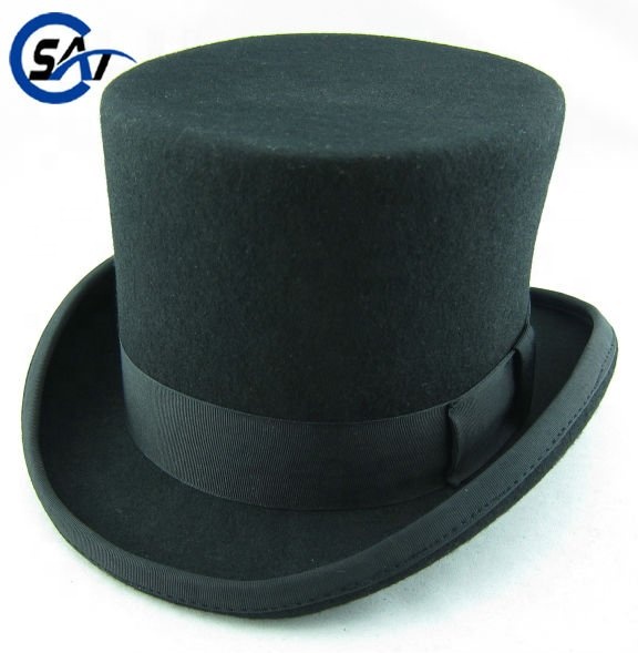 Классическая твердая верхняя шляпа, верхняя шляпа из 100% чистой шерсти в стиле стимпанк