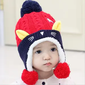 Детская Милая мультяшная детская шапка шарф для зимы комплект из двух предметов