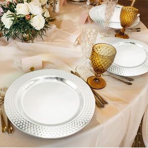 Plateau décoratif en acier inoxydable, <span class=keywords><strong>sous</strong></span>-plats en métal, <span class=keywords><strong>assiette</strong></span> de présentation de luxe Rose - Product Image 1