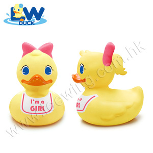 Jouet de bain en plastique vinyle, Design Original à mâcher, en PVC, pour enfants, canard, Logo imprimé, canard en caoutchouc jaune, pièces - Product Image 2