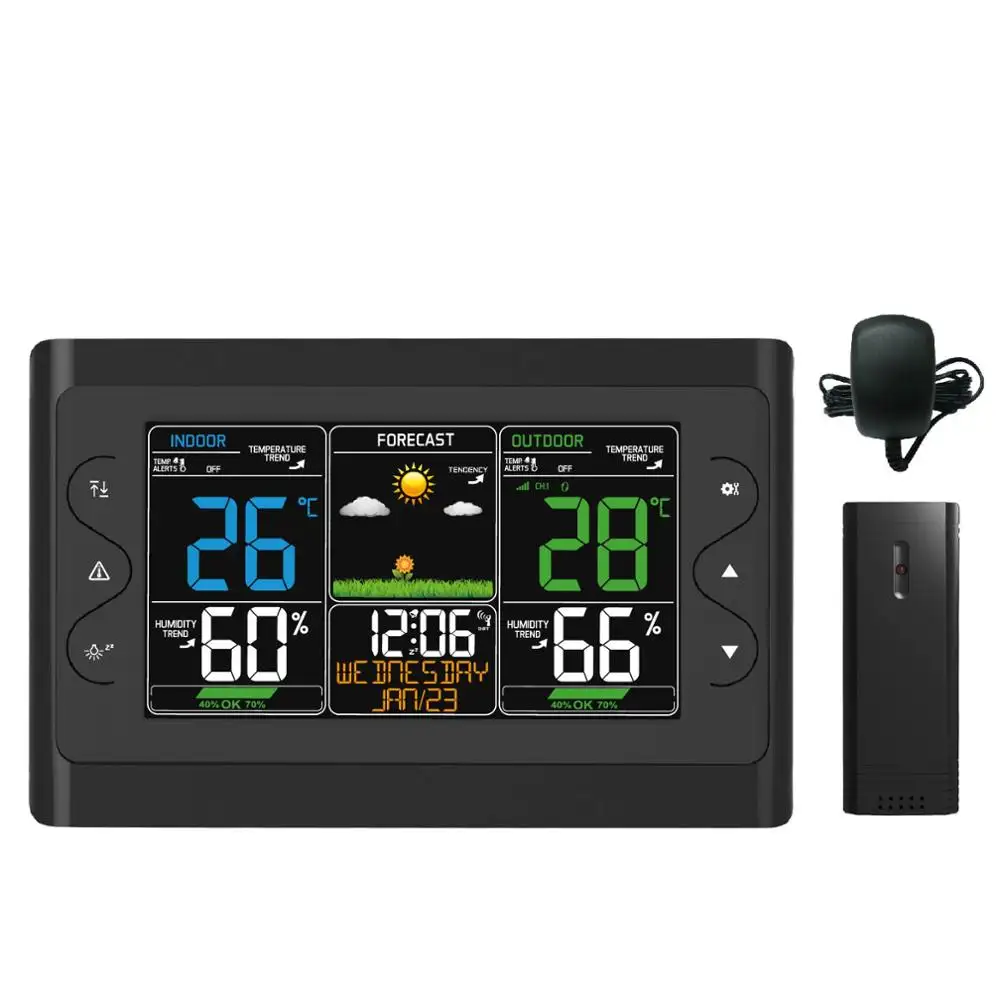 radio controlled digital clock with barometer weather station and digital thermometer