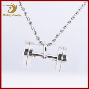 <span class=keywords><strong>Pas</strong></span> <span class=keywords><strong>cher</strong></span> Gravé fitness inspiré bijoux hommes Pendentif Haltère Collier pour fit vie - Product Image 4