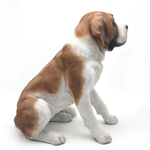 Al por mayor jardín, escultura animal, de fibra de vidrio de tamaño de la vida sentado <span class=keywords><strong>saint</strong></span> <span class=keywords><strong>bernard</strong></span> de resina estatuas - Product Image 3