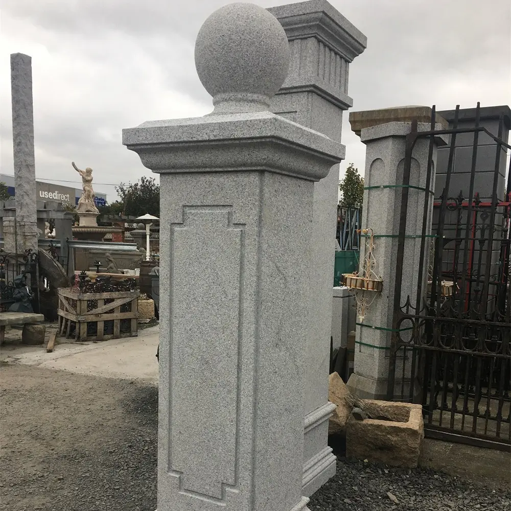 Trắng Đen Đỏ Granite Trụ Cột Rỗng Rắn Cột Thiết Kế Để Bán