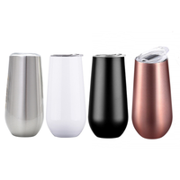 6oz Cannelé Tasse En Acier Inoxydable 6oz Sans Pied Flûtes À Champagne Verres À Vin Gobelet Fiole À Vide