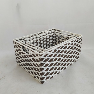 3-piece Set Paper <strong>Rope</strong> <strong>Storage</strong> <strong>Basket</strong> - Product Image 3