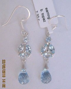 Pendientes Vintage de Plata de Ley 925, Piedras Preciosas de Topacio, Joyería Elegante para Mujeres, Bodas, Compromisos, Idea de Regalo de Aniversario - Product Image 1