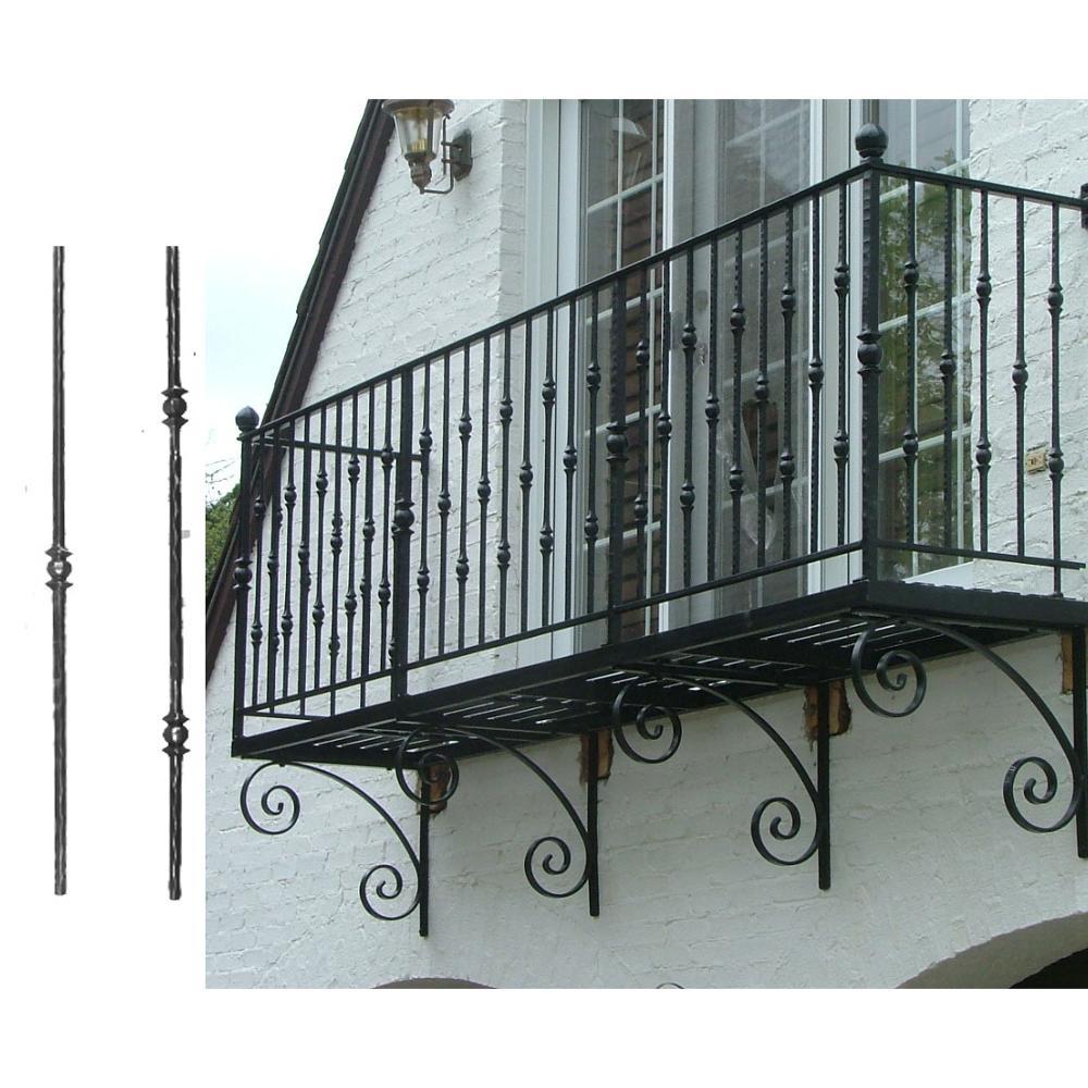 Balaustres Cuadrados De Hierro Forjado De 12 X 44 Pulgadas, Husillos Huecos De Hierro Para Escaleras Interiores Negro Satinado Paquete De 10