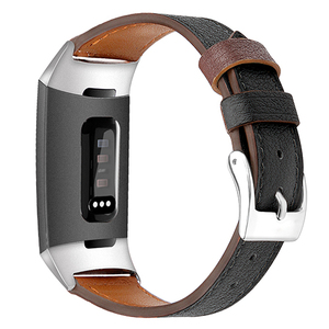 Tschick Dây Thay Thế Cho <span class=keywords><strong>Fitbit</strong></span> <span class=keywords><strong>Charge</strong></span> 3, Dây Đeo Cổ Tay Bằng Da Thật Cổ Điển Với Đầu Nối Kim Loại Cho Nam Và Nữ - Product Image 4