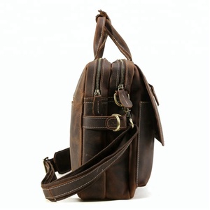 Rétro Exécutif Fou <span class=keywords><strong>Cheval</strong></span> En Cuir Mallette 14 Pouces Ordinateur Portable Sac D'affaires Personnalisé <span class=keywords><strong>De</strong></span> Qualité Supérieure - Product Image 4