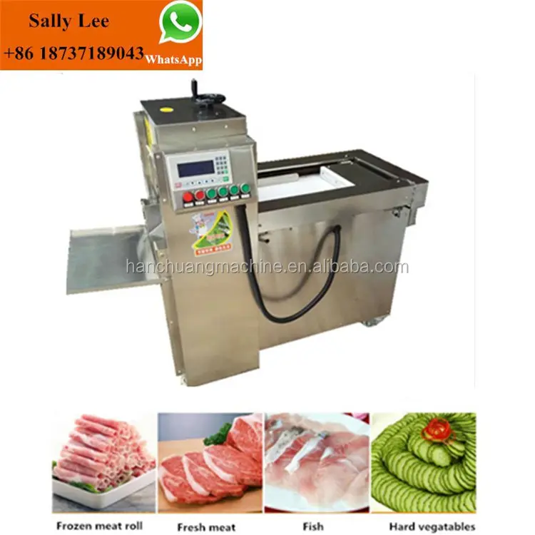 Frozen Beef Roll Slices Cutting Machine | Chilled Mutton Slices Chopping Machine | Freezing Meat Roll Pieces Cutter Machinery