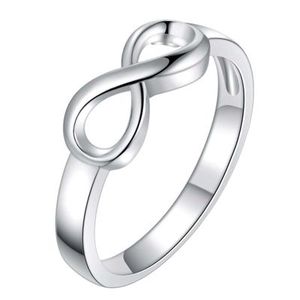 BORUO 925 <span class=keywords><strong>anello</strong></span> <span class=keywords><strong>in</strong></span> <span class=keywords><strong>argento</strong></span> Sterling lucido <span class=keywords><strong>infinito</strong></span> simbolo appannamento Comfort resistente misura <span class=keywords><strong>anello</strong></span> di nozze - Product Image 5