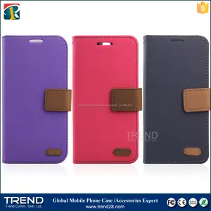 İki ton renk flip cüzdan HTC M8 için deri kılıf standı