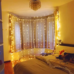 Cortina de luces LED para decoración de interiores, tira de luces de hadas para decoración de matrimonio, RGB, IP44, Pvc + cobre, 300 V/110V, transparente, 3m, 220 - Product Image 6