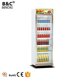 High Quality Supermarket Cold Drink Fridge / Single Glass Door Refrigerator for Sale