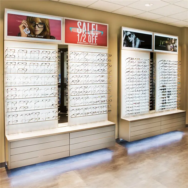 Usine prix de gros lunettes de soleil boutique affichage meubles lunettes armoire support optique lunettes de soleil gondole vitrine étagères