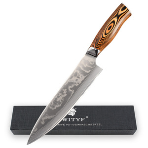 Cuchillos <span class=keywords><strong>de</strong></span> Carnicero Chinos <span class=keywords><strong>Damasco</strong></span> VG10, Cuchillo <span class=keywords><strong>de</strong></span> Chef con Mango <span class=keywords><strong>de</strong></span> Madera Pakka - Product Image 5