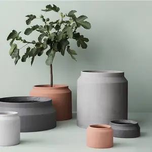 HP0029 Nordic Large Cylinder Cement Flower Pot Creative Home Decoration Concrete Silicone Mold