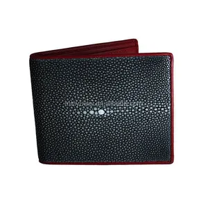 Fashion handmade oil edge bifolds stingray skin wallets for men