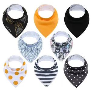 Amazon Hot Sale Knit Cotton Colorful Gift Set for Drooling and Teething Baby Bandana Bibs Baby Bibs