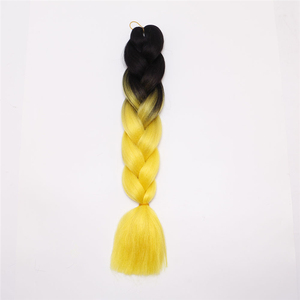 Extensions de <span class=keywords><strong>cheveux</strong></span> synthétiques en tresses box braids de 48 pouces, couleur ombrée <span class=keywords><strong>noir</strong></span> et jaune, pour femmes noires - Product Image 3