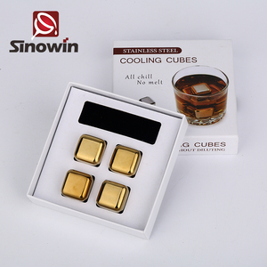 Acero inoxidable al por mayor piedras del whisky bar accesorios vino oro de acero cubo de hielo - Product Image 4