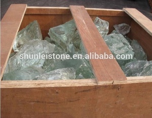 Dunkelgrüner Glas felsen für Landschafts dekoration
