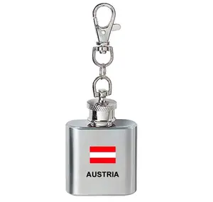 Factory Direct Sale Metal stainless steel 1 oz hip flask keyring
