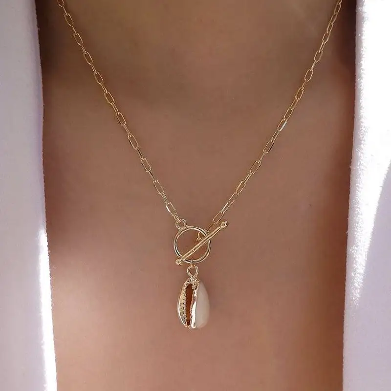 Bohemian Fashion Ocean Sea Beach Jewelry Conch Shell Pendant Necklace for Women