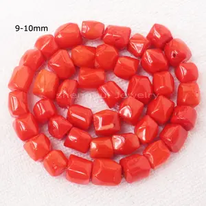 Nugget Trommel geformt Orange Red Coral Beads