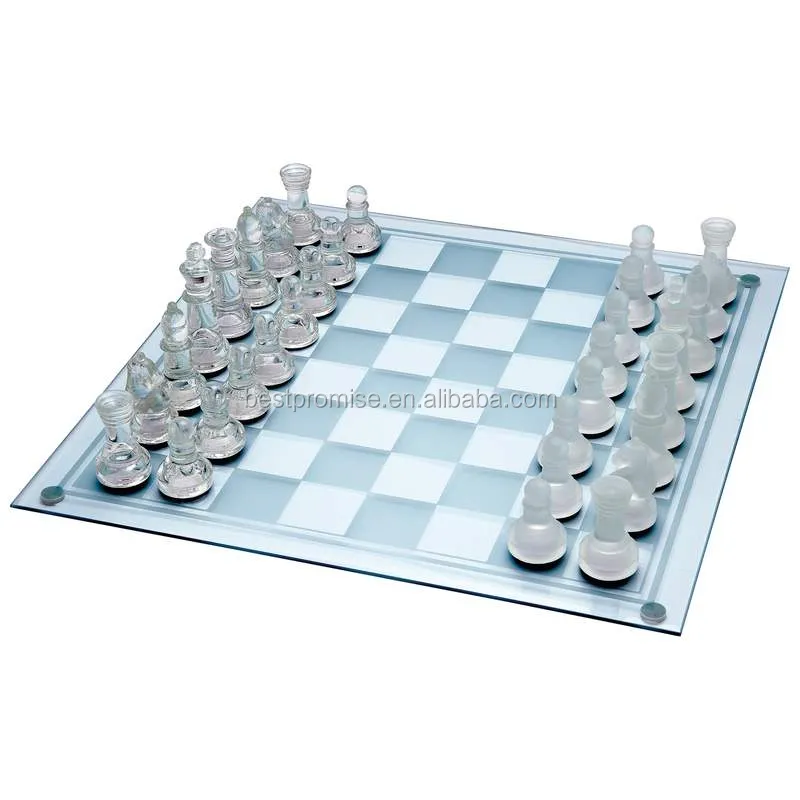 Solid Chess Crystal Set Klarglas Kristall Schachspiel Premium Geschenk Glas Schachspiel