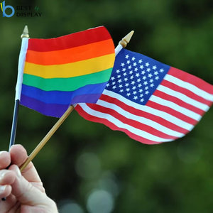 Декоративный флаг LGBT с радужной ручкой для геев с пластиковой палкой - Product Image 5