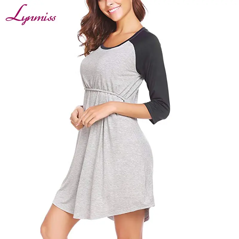 Lynmiss-Pijama de maternidad para mujer, Camisón de lactancia S-XL, ropa de dormir para amamantar