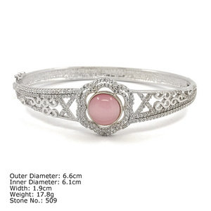 CZQ-0042 2018 thiết kế mới 925 Sterling Bạc Bangle Vòng đeo tay với cubic zircon 925 Bạc Bangle manuturer bán buôn - Product Image 4