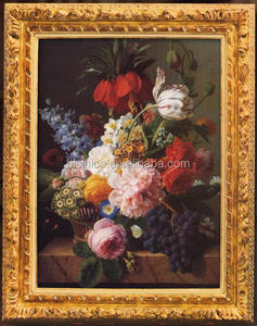 Dipinto a Olio Incorniciato Fatto a Mano in Stile Antico, Forma Ovale, Dorato e Marrone, Decorazione da Parete - Product Image 2