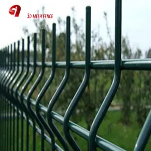 Valla de jardín de malla de alambre soldada curvada 3D decorativa para exteriores, enrejado y puertas, alambre de acero de bajo carbono, hierro, Metal residencial