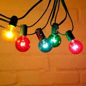 G40 Bohlam Lampu E12 E14 Natal, Lampu Tali Festoon Luar Ruangan