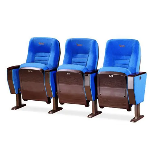 Bule 5-seater Ergonomic Lecturer Hall Chair  Upholstered Auditorium Seat For Conference Center