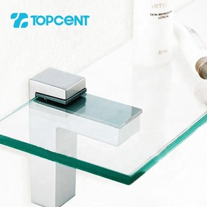TOPCENT F Shape Bathroom Suspension Metal <strong>Mirror</strong> Glass Clamp Adjustable Shelf <strong>Brackets</strong> - Product Image 1