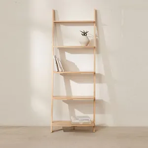 Estantería de Pared Inclinada de 5 Niveles de Madera de Pino Natural OEM para Almacenamiento - Product Image 3